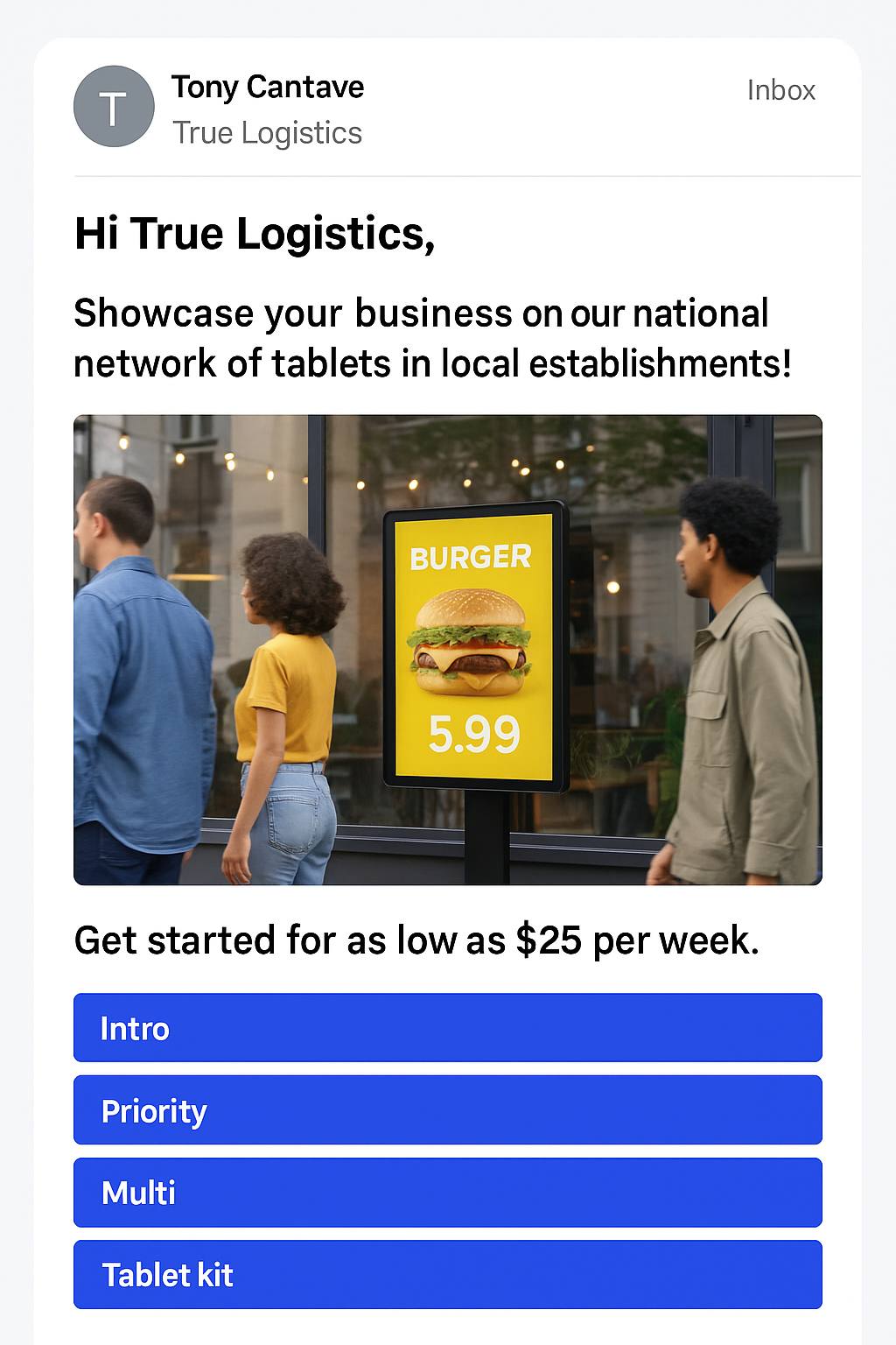 Tablet ad mockup in store 2